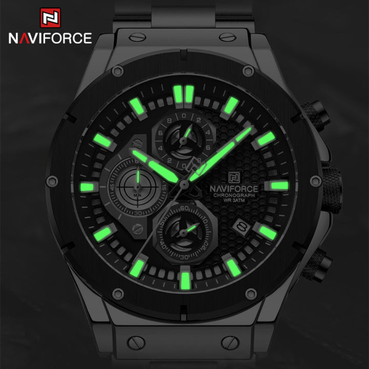 NAVIFORCE%20Brand%20Men's%20Luxury%20Watches%20Stainless%20Steel%20Strap%20Fashion%20Casual%20Chronograph%20Waterproof%20Quartz%20Wristwatch%20Reloj%20Hombre%20-%20Image%205
