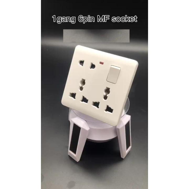 8 Pin Mult Gang Socket Double 3 Pin - 1 Piece