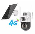 Dual Lens Solar Battery Backup PTZ IP Camera V380 PRO 4G Sim-Supported 10X Optical Zoom, Waterproof, Two-Way Audio, Motion Detection.
