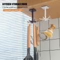 Kitchen Hook Storage Rotating Racks Holder spatula spoon Organizer Telescopic Self Adhesive Storage 6 Hooks Cooking Spoon Hanging Bathroom Home Wall Hanger. 