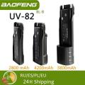 Baofeng UV 82 BL-8 Battery Walkie Talkie Ham Radio 2800/3800/4200 mAh Enlarge UV82 Plus UV-8D UV-82WX Original Radio Accessories.