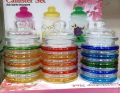 Nice Multicolour Glass Storage Jar set of 3pieces for use milk,sugar,salt ,coffee.. 