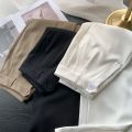 2023 Summer Pants Women Korean Style Casual High Waist Korean Fashion Solid Office Ladies Elegant Black Straight Suit Trousers. 