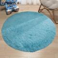 Colorful Nursery Rug 100cm Super Soft Fluffy Round Area Rug Anti-slip Plush Carpet for Bedroom Nursery Kids Room Rug. 