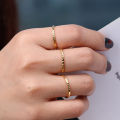 Chris April 316L texture ring gold stainless steel knuckle triple layer pinky ring for men. 