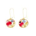 Foreign Trade New Irregular round Rose Petals Dried Flower Earrings Epoxy Floral Earrings Ear Studs diy. 