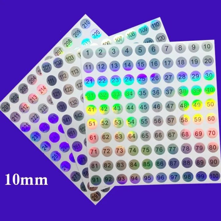 Nail Polish Color Gel Varnish Number Sticker Label 1-100/101-200/201-300 Mark Numbering Manicure Waterproof Laser Label Sticker