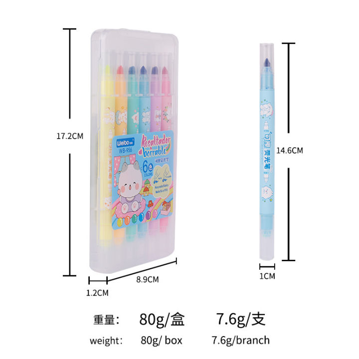 Weibo%20Stationery%20Student%20Color%20Double-Headed%20Fluorescent%20Pen%20Marking%20Pen%20Points%20Children's%20Good-looking%20Cute%20Journal%20Pen%20-%20Image%205