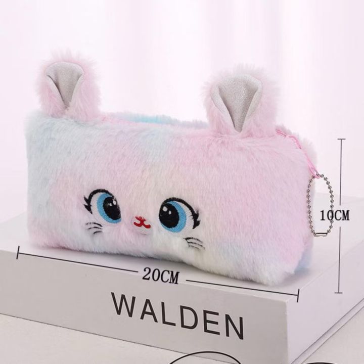Cute%20Rainbow%20Gradient%20Color%20Cartoon%20Cat%20Plush%20Pen/%20Pencil%20Bag%20-%20Large%20Capacity%20Pencil%20Case%20Girl%20Stationery%20Storage%20Bag%20-%20Image%2010