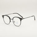 Retro Sven Cat Ear Half-Rim Glasses Female Myopia Degree Fit for Lenses round Frame Plain Face Eyeglass Frame.