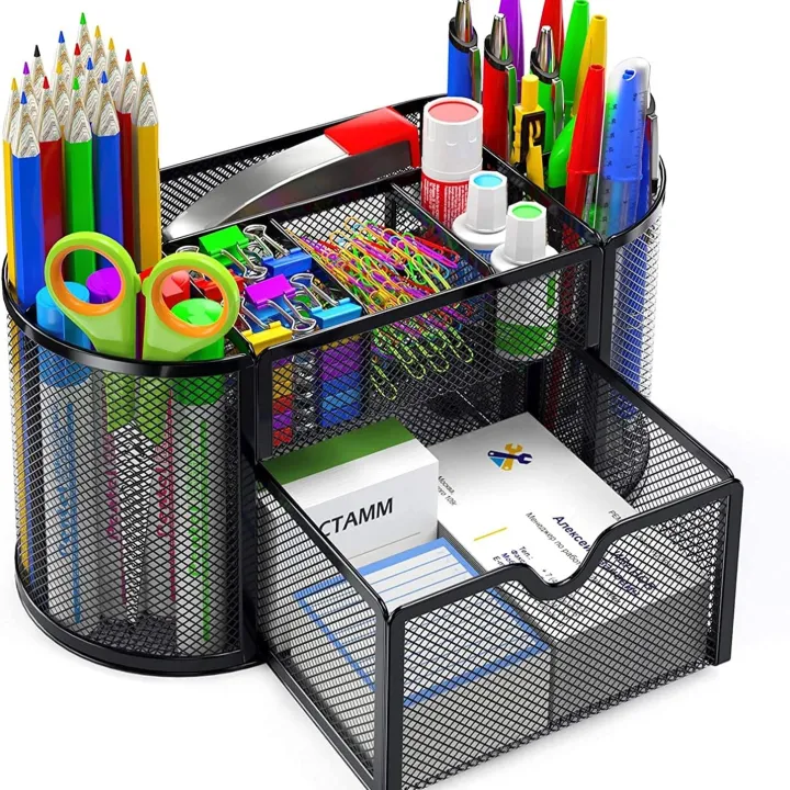 Desk%20Organizer%20Mesh%20Desktop%20Office%20Supplies%20Multi-functional%20Caddy%20Pen%20Holder%20Stationery%20with%208%20Compartments%20and%201%20Drawer%20for%20Office,%20Home,%20School,%20Classroom%20by%20Pipishell%20-%20Image%209