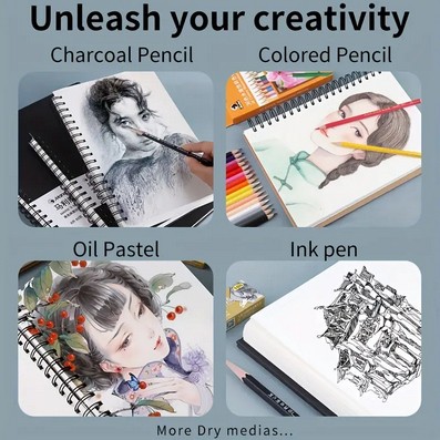 Marie's%20Sketch%20Book,%20Heavyweight,%2030%20Sheets,%20160gsm,%20Sketch%20Pads%20For%20Drawing%20Spiral-Bound%20With%20Hard%20Cover,%20Art%20Sketchbook%20Artistic%20Painting%20Writing%20Paper%20For%20Adults%20Beginners%20Artists%20-%20Image%204