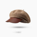 Wool Beret Artist Hat Retro Hat Japanese Hat Small Octagonal Hat. 