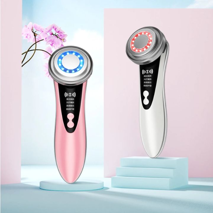 Red Blue Light Therapy Facial Massager Face Mesotherapy Lifting Devices Skin Cleansing Rejuvenation Tightening Wrinkle Eye Care