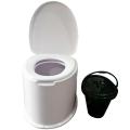 Medicated Portable High Commode With Bucket White Extra Strong Plastic.