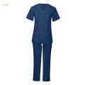 Nursing Scrubs Uniform Solid Color Multi Pockets Stretch for Nursing. 