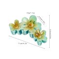 Fashion Gradient Color Egg Flower Hair Clip Simple Style Hair Accessories Shark Clip Transparent Headwear Flower Shape Claw Clip. 
