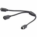 S-video Mini DIN 6-pin Splitter Y Adapter 1 male 2 female Cable 6pin PS/2 PS2 Data Cable to Keyboard and Mouse Interface.