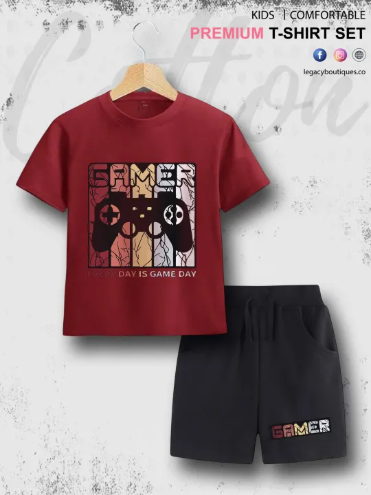 Babies%20T-shirt%20Set%20Gamer%20Kids%20Casual%206%20Month%20To%206%20Year%20Summer%20Time%20-%20Image%206