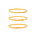 Chris April 316L texture ring gold stainless steel knuckle triple layer pinky ring for men. 