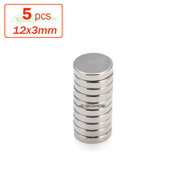 5 pcs x Round (12x3mm) Neodymium Magnet Powerful Disk N35 NdFeB Rare Earth Magnets