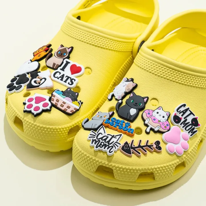 8/17/20/25/28pcs%20Cute%20Cats%20Shoe%20Charms%20for%20Croc%20Black%20Pink%20Paws%20Shoe%20Clips%20Decorations%20Funny%20Cowboy%20Cat%20Croc%20Jeans%20Xmas%20Gift%20-%20Image%202