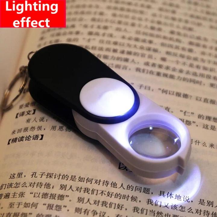 Mini Magnifying Magnifier Glass with Illuminant LED Light Keychain