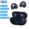 T75 Ear-Clip Bluetooth Headphones Bone Conduction Earphones Wireless Earbuds 3D Surround Stereo Bass Sports Headset with Mic. 