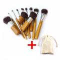 Professional Bamboo Makeup Brush Set - 11 Pcs - Brush Set.