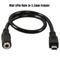 5pin Micro Usb Male 3.5mm Female Audio Cable Adapter 5p Mini Usb Male 3.5 Female Audio Line Connector Mini Micro Usb 3.5 Convert. 