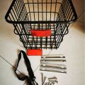Bicycle back basket, mountain bike basket, children's folding basket, back seat rack, basket, bicycle, enlarged school bag basket.