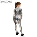 Zawaland Child Robot Costume Punk Front Zipper Zentai Suit Boy Girl 3D Cosplay Party Clothes Catsuit Jumpsuit Festival Outfit.