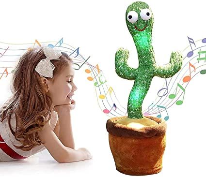 Dancing Cactus Talking Cactus Stuffed Plush Toy Electronic Toy with Song Plush Cactus Potted Toy Early Education Toy for Kids