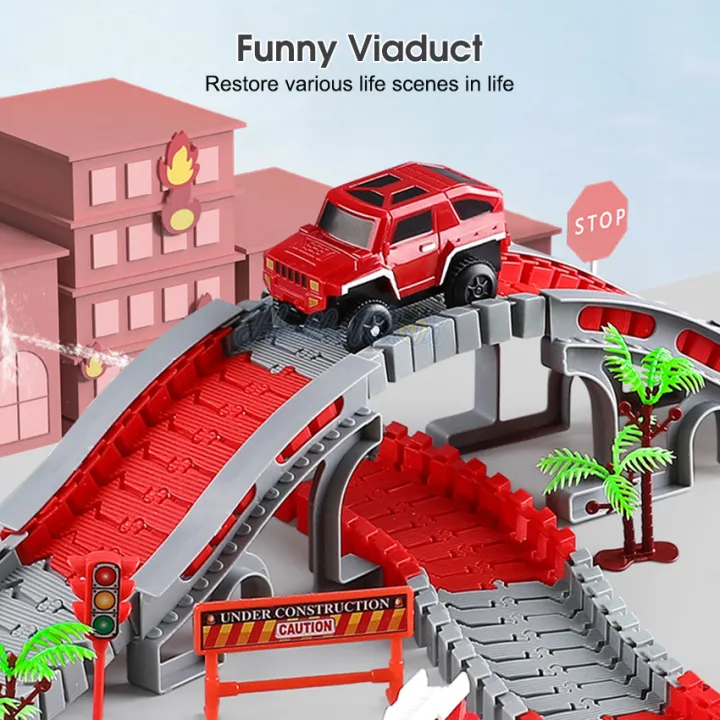 HelloKimi%20%20Children's%20Fire%20Truck%20Toy%20Track%20Model%20Set%20Construction%20Toys%20Race%20Tracks%20for%20Kids%20Toys%20Car%20and%20Flexible%20Track%20Playset%20Children's%20Puzzle%20Electric%20Fire%20Truck%20Track%20Assembly%20Set%20-%20Image%203