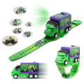 Dropshipping children's digital transformer toy watches, pull back car projection watches, cartoon electronic watch gifts.