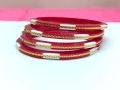 Red White Pola Golden Plated Latest Design Shakha Pola Bangles for Women 4 Pcs , Party , Wedding , Anniversary , Durga Puja & All Time Use Shakha Bangles. C55.. 