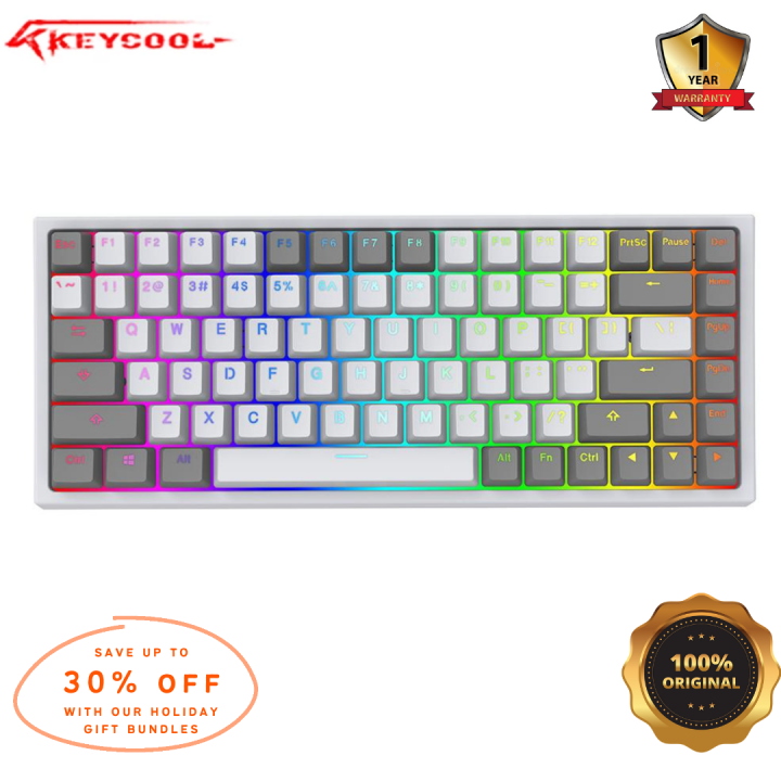 Keycool KC84 Wired 84-key layout Gateron switches Full RGB Hot-swappable switches Doubleshot PBT keycaps Type-C USB port Full anti-ghosting MECHANICAL KEYBOARD