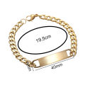 Stainless Steel Engrave Name Bracelet For Men Personalized Nameplate Date DIY Bracelets For Male Boy Jewelry Birthday Gift. 
