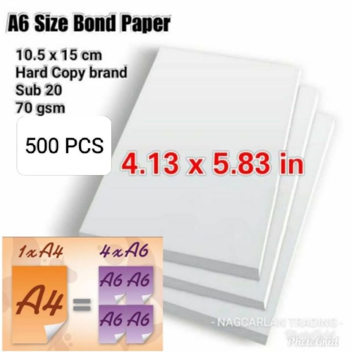 (500 Sheets) A6 Printing Offset Copier Paper 70 GSM Sheet Size (105mm ...