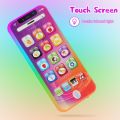 Baby Touch Cell Phone Music Toy Multifunction Simulation Touch Phone English Learning Early Educational Toy, Rechargeable Point Reading Machine Touch Mobile Phone Toy with Colorful LED Lights for Kids.