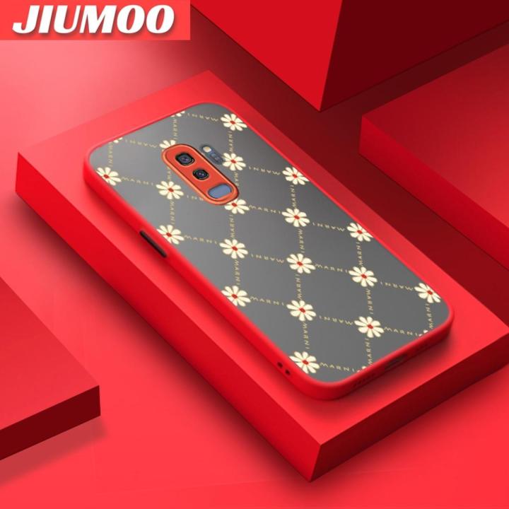 JIUMOO For Samsung S9 Plus Case Fashion Tide Flower Frosted