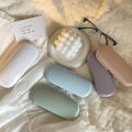 Portable Cream Colored Glasses Case Cute Sunglasses Myopia Glasses Storage Box Travel Student Simple Sunglasses Box Storage Box.