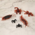 Mixed Simulation Insect Toy Plastic Ant Centipede Cockroach Fly Spider Prank Funny Toys 6 pcs. 