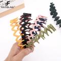 Solid Color Women Hair Hoop Resin Non-slip Wave Matte Headbands for Women Girls Hair Band Hair Accessors Numbers. 