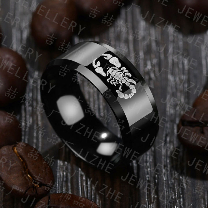 Jewelry%20one%20piece%20hair%20men's%20simple%20black%20polished%20face%20ring%20stainless%20steel%20marked%20scorpion%20ring%20-%20Image%204