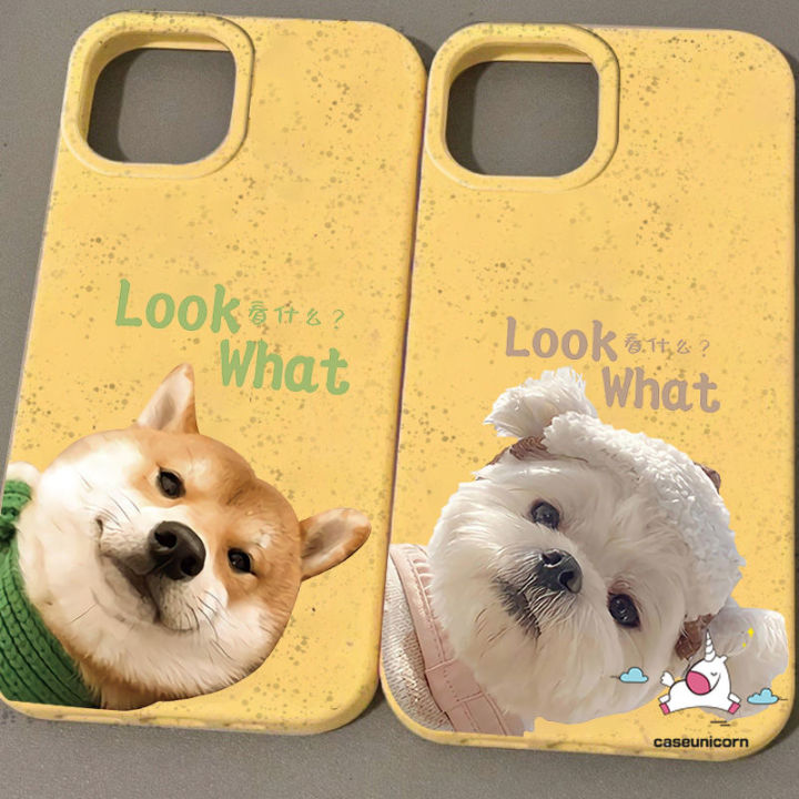Simple Yellow Cute Couples Kitten Puppy Phone Case Compatible For iPhone 6 7 15 8 6S Plus XR X 11 14 13 12 15 Pro Max XS MAX SE 2020 Cartoon Animal Dog Cat Degradable Soft Tpu Case