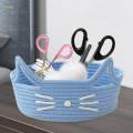 Cartoon Cat Cotton Rope Basket Ornament Home Decor Kitten Shape Storage Basket for Hotel Dressing. 