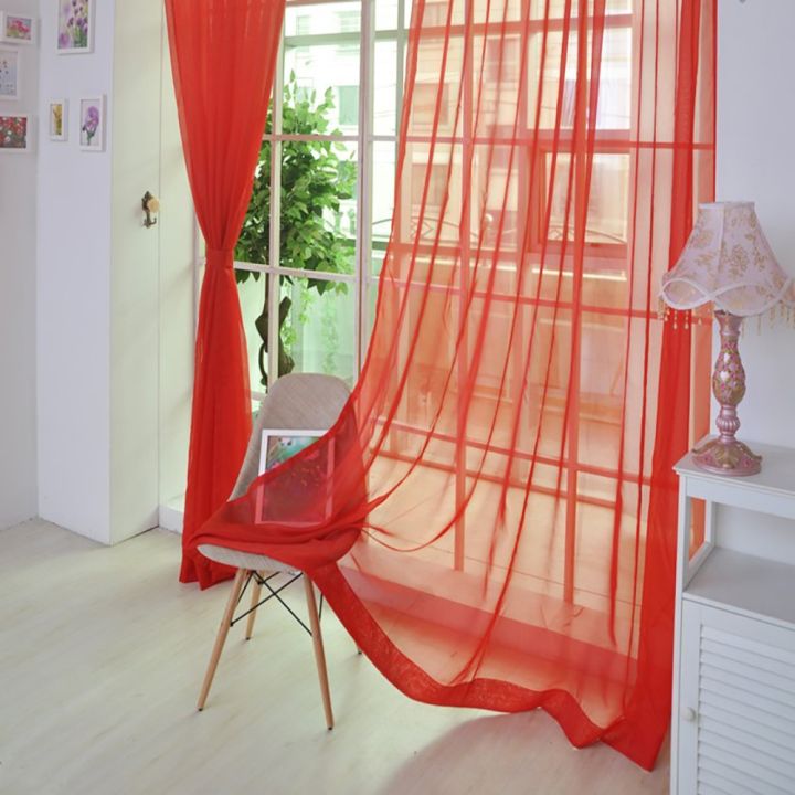 1%20Pcs%20Pure%20Color%20Tulle%20Door%20Curtain%20Panel%20Sheer%20Scarf%20Valances%20Living%20Room%20Window%20Finished%20Curtains%20For%20Bedroom%20Rideaux%20Drapes%20-%20Image%202