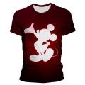 Disney Mickey Mouse Mickey Cartoon 3D Printing Harajuku Style Men's T-shirt Men's Oversized T-shirt Loose Ton Children's T-shirt. 