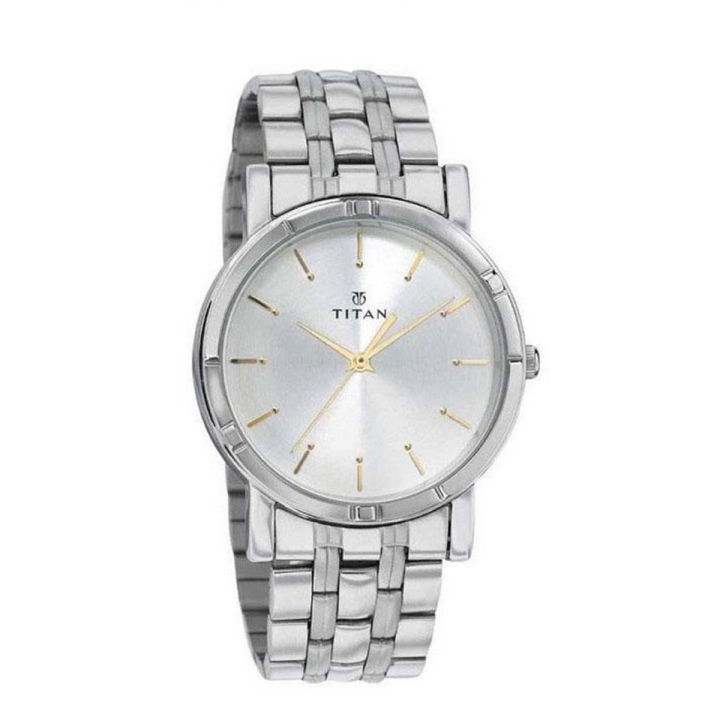 Titan 1639SM01 Silver White Dial Analog Watch For Men